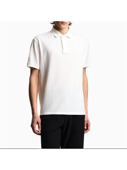 Polo shirt in jacquard jersey with all-over lettering Emporio Armani | EM004595 AF10762.F0185